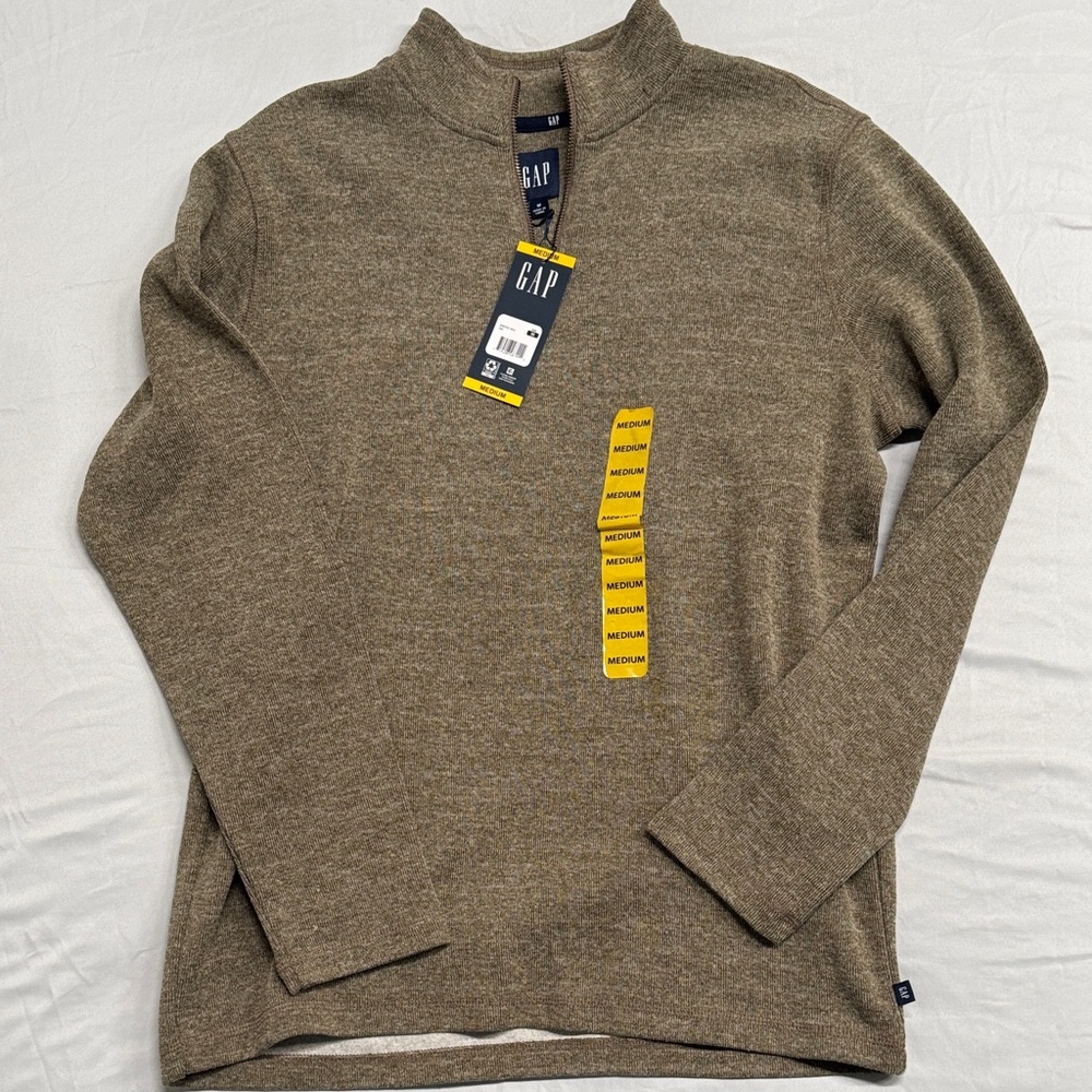 GAP Men's Tan Zip-Up Sweater